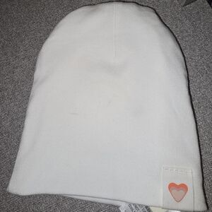 Lilyette White Beanie with Heart Patch